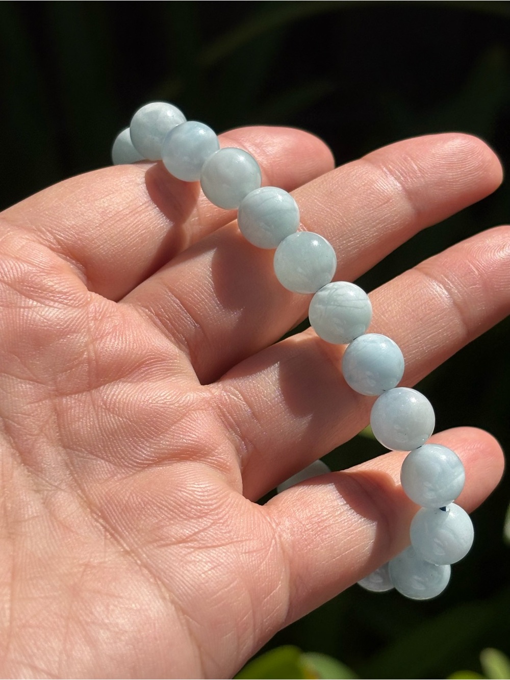 9.5mm Stretchable Blue Aquamarine Bracelet 2618 - Picture 3 of 7